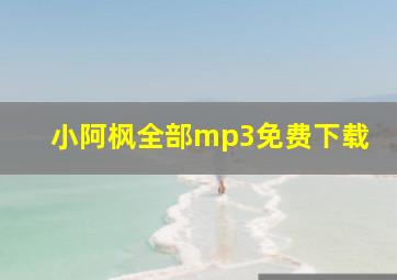 小阿枫全部mp3免费下载