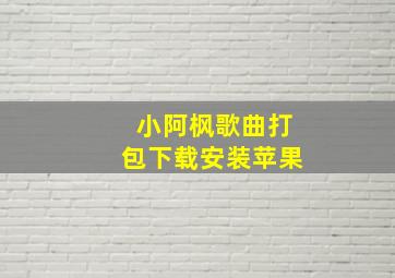 小阿枫歌曲打包下载安装苹果