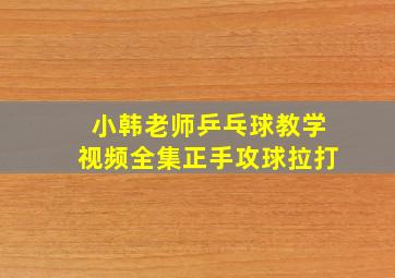 小韩老师乒乓球教学视频全集正手攻球拉打