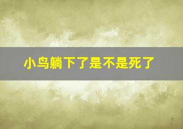 小鸟躺下了是不是死了