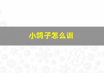 小鸽子怎么训