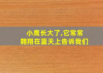 小鹰长大了,它常常翱翔在蓝天上告诉我们