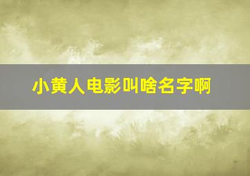 小黄人电影叫啥名字啊