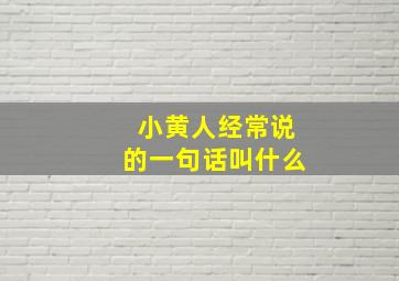 小黄人经常说的一句话叫什么