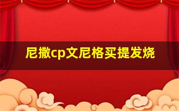 尼撒cp文尼格买提发烧