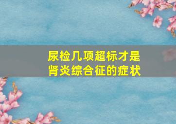 尿检几项超标才是肾炎综合征的症状