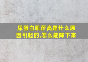 尿蛋白肌酐高是什么原因引起的,怎么能降下来