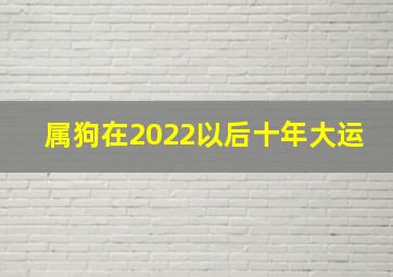 属狗在2022以后十年大运