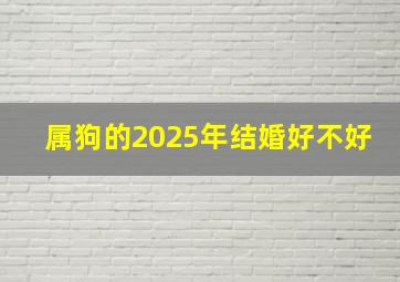 属狗的2025年结婚好不好