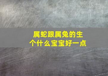 属蛇跟属兔的生个什么宝宝好一点