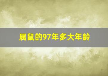 属鼠的97年多大年龄