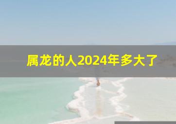 属龙的人2024年多大了