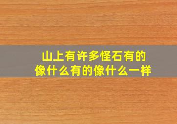 山上有许多怪石有的像什么有的像什么一样