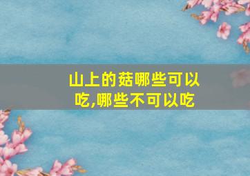 山上的菇哪些可以吃,哪些不可以吃