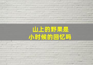 山上的野果是小时候的回忆吗