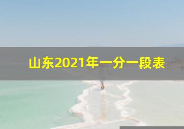 山东2021年一分一段表