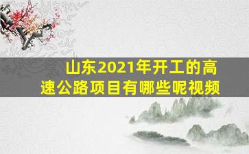 山东2021年开工的高速公路项目有哪些呢视频