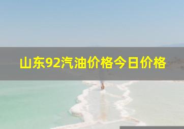 山东92汽油价格今日价格