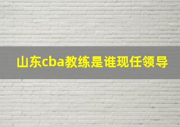 山东cba教练是谁现任领导