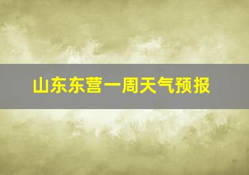 山东东营一周天气预报