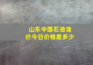 山东中国石油油价今日价格是多少