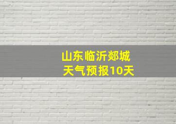 山东临沂郯城天气预报10天