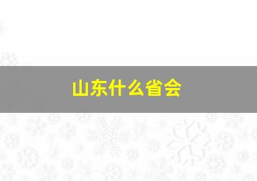 山东什么省会