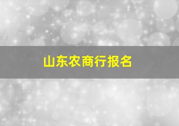 山东农商行报名