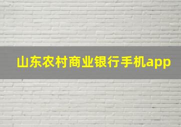 山东农村商业银行手机app