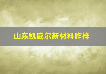 山东凯威尔新材料咋样