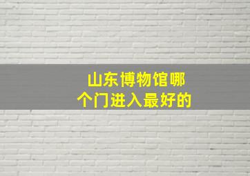 山东博物馆哪个门进入最好的