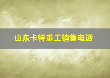 山东卡特重工销售电话