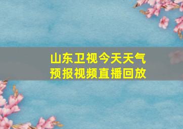 山东卫视今天天气预报视频直播回放