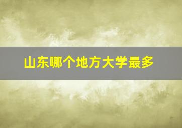 山东哪个地方大学最多