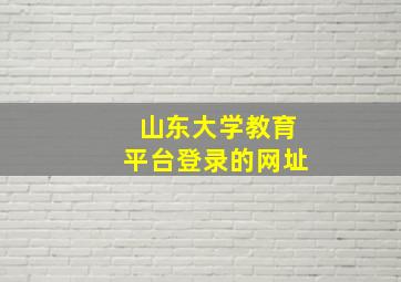 山东大学教育平台登录的网址