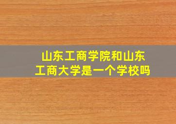 山东工商学院和山东工商大学是一个学校吗