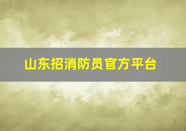 山东招消防员官方平台