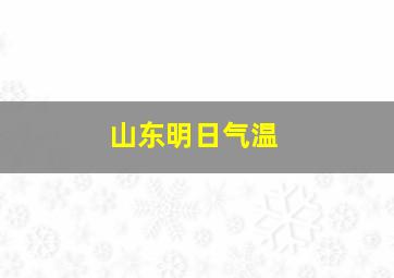 山东明日气温