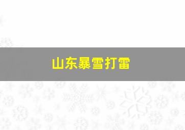 山东暴雪打雷