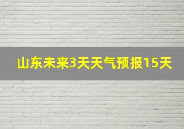 山东未来3天天气预报15天