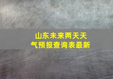 山东未来两天天气预报查询表最新