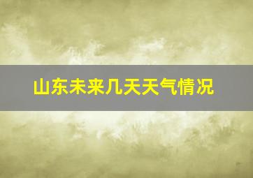 山东未来几天天气情况