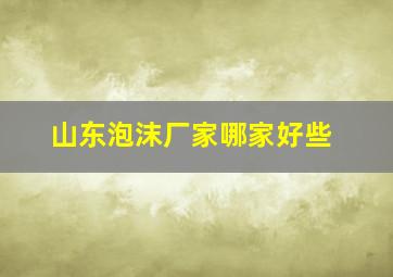 山东泡沫厂家哪家好些