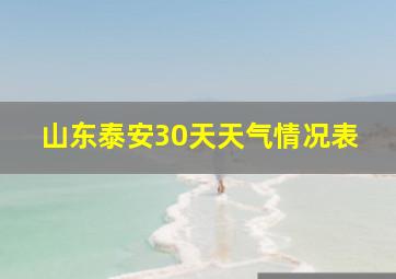 山东泰安30天天气情况表