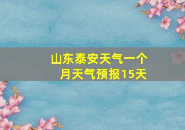 山东泰安天气一个月天气预报15天