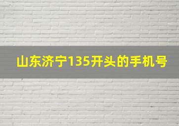 山东济宁135开头的手机号