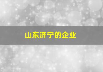 山东济宁的企业