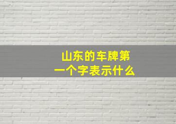 山东的车牌第一个字表示什么