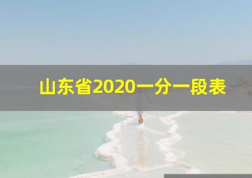 山东省2020一分一段表