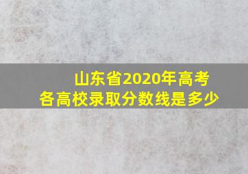 山东省2020年高考各高校录取分数线是多少